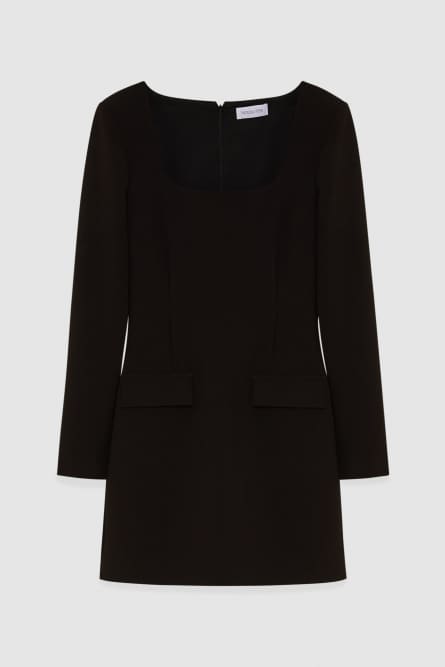 Minikleid Slim fit aus Twill, Schwarz, Patrizia Pepe