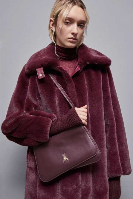 Shoulder bag with leather handles, Purple, Patrizia Pepe