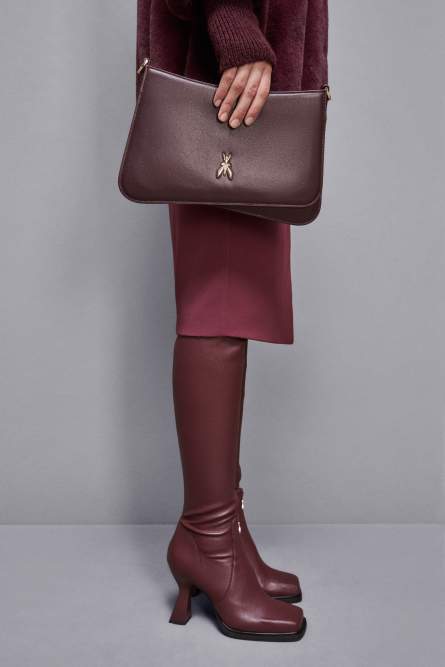 Shoulder bag with leather handles, Purple, Patrizia Pepe