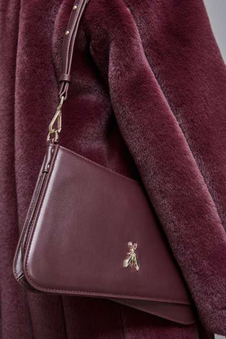 Shoulder bag with leather handles, Purple, Patrizia Pepe
