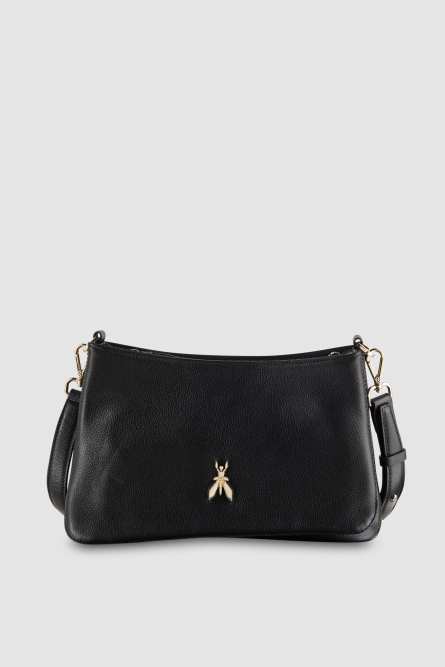 Leather bag with shoulder strap, Black, Patrizia Pepe