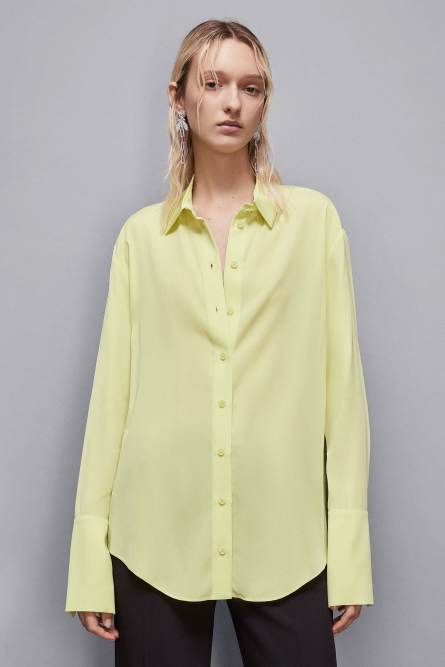 Essential viscose twill shirt, Yellow, Patrizia Pepe