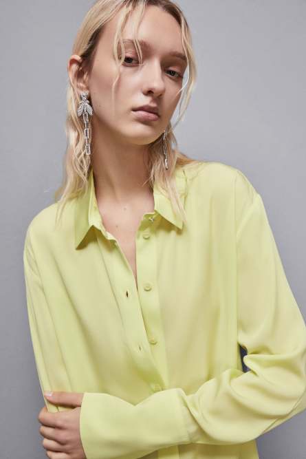 Essential viscose twill shirt, Yellow, Patrizia Pepe