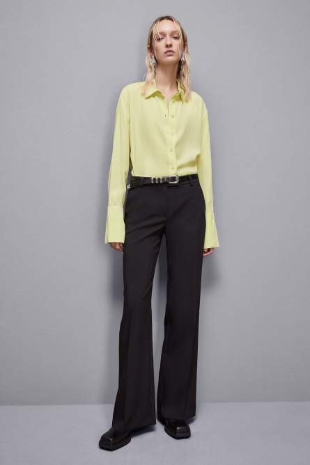 Essential viscose twill shirt, Yellow, Patrizia Pepe