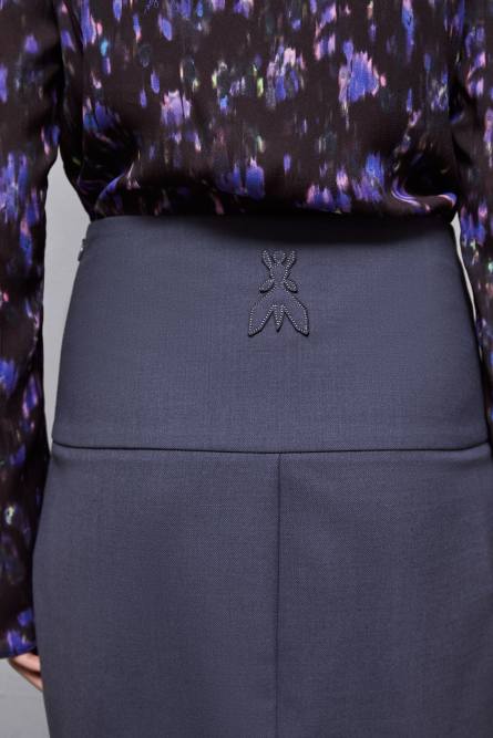 Wool skirt with buttons, Grey, Patrizia Pepe