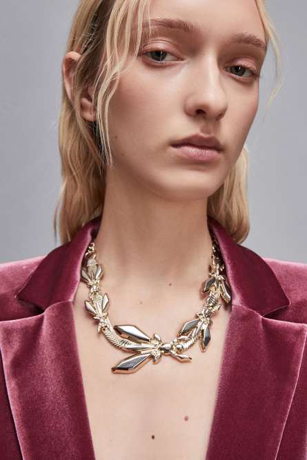 Collana piatta color oro, Oro, Patrizia Pepe