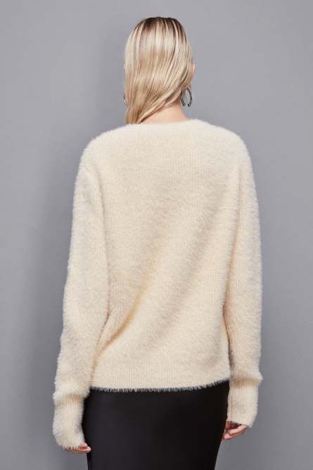 Round neckline sweater, Beige, Patrizia Pepe