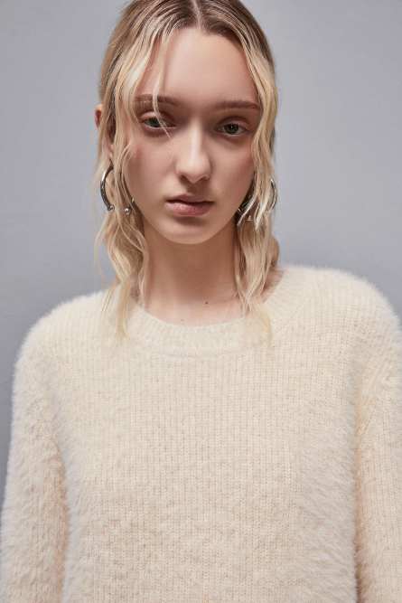 Round neckline sweater, Beige, Patrizia Pepe