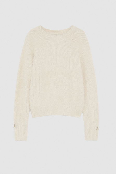 Round neckline sweater, Beige, Patrizia Pepe