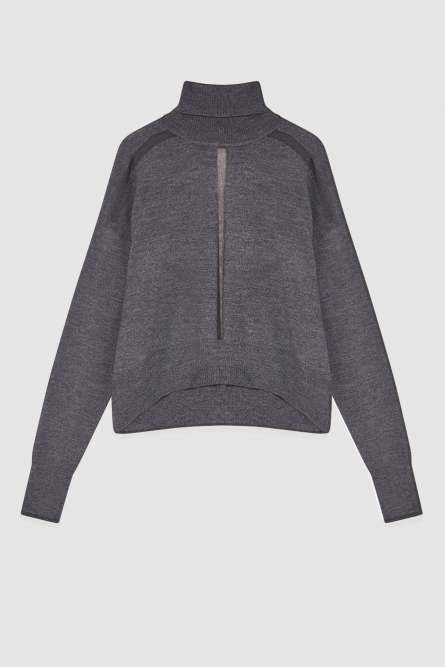 Cropped wool sweater, Grey, Patrizia Pepe