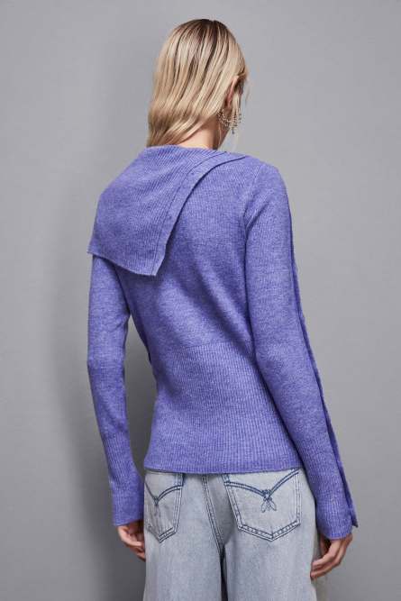 Soft sweater with buttons, Blue, Patrizia Pepe