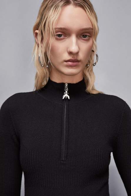 Wool blend turtleneck sweater | Black | Patrizia Pepe