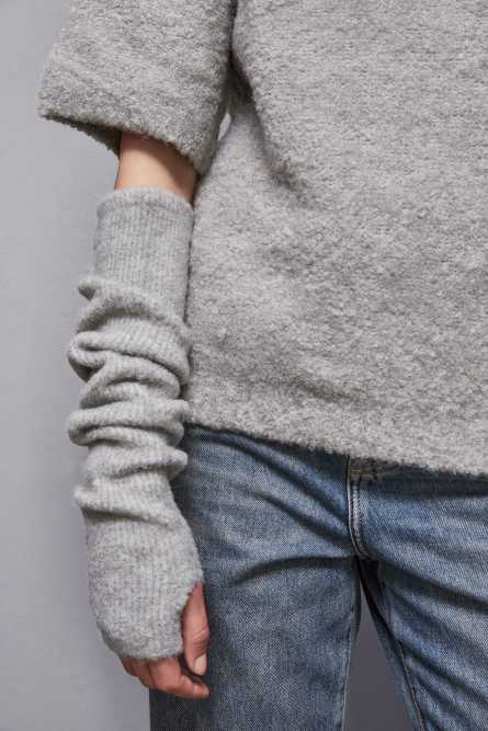 Half-sleeved bouclé sweater, Grey, Patrizia Pepe