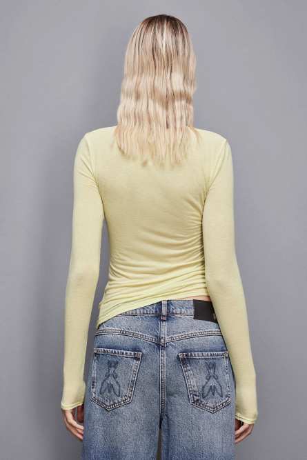 Pull col rond en jersey, Jaune, Patrizia Pepe