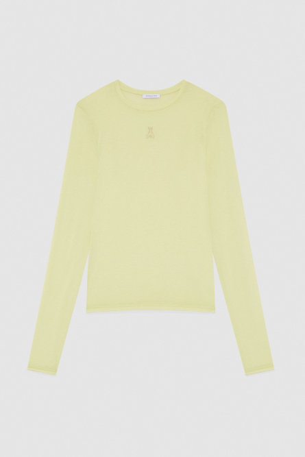 Pull col rond en jersey, Jaune, Patrizia Pepe