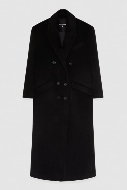 Double-breasted cloth coat, Black, Patrizia Pepe