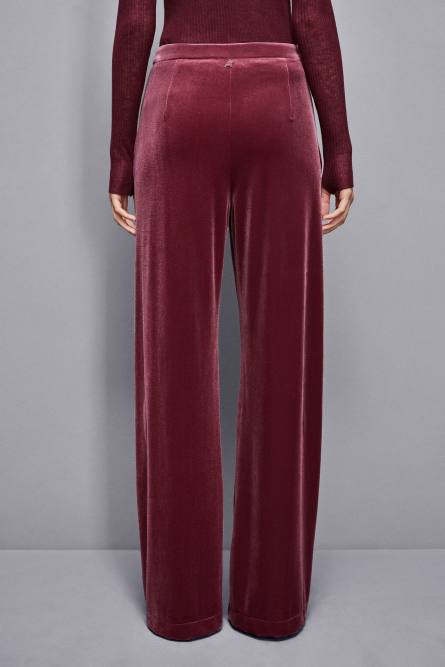Essential Palazzo-Hose aus Samt, Rot, Patrizia Pepe