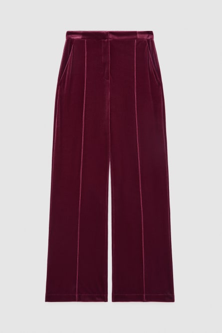 Essential Palazzo-Hose aus Samt, Rot, Patrizia Pepe