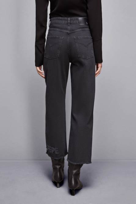 Straight-Cut Denim Hose, Schwarz, Patrizia Pepe