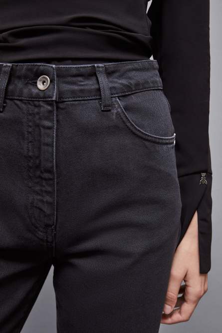 Straight-Cut Denim Hose, Schwarz, Patrizia Pepe
