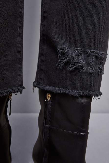 Straight-Cut Denim Hose, Schwarz, Patrizia Pepe