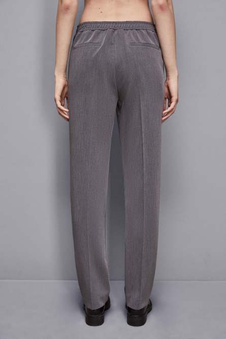 Essential viscose low-waisted pants, Grey, Patrizia Pepe