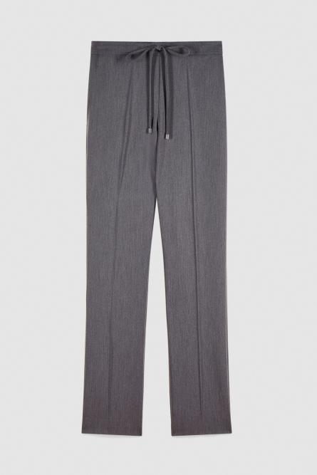 Essential viscose low-waisted pants, Grey, Patrizia Pepe