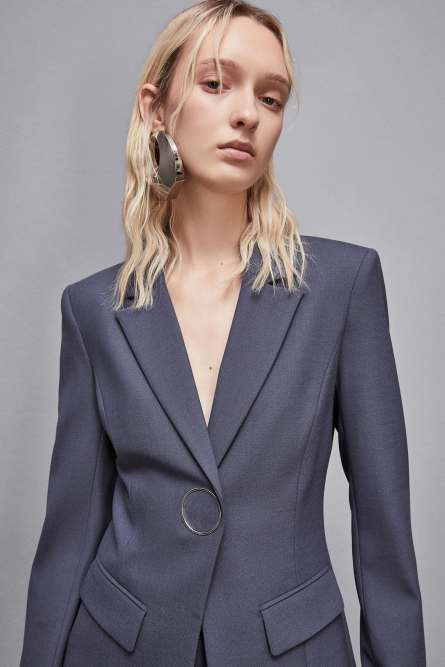 Stretch wool gabardine jacket, Grey, Patrizia Pepe