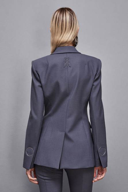 Stretch wool gabardine jacket, Grey, Patrizia Pepe