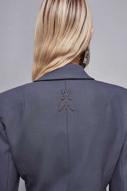 Stretch wool gabardine jacket, Grey, Patrizia Pepe