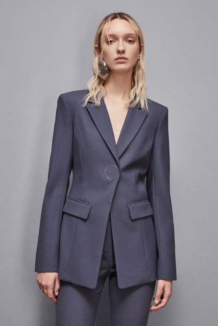 Stretch wool gabardine jacket, Grey, Patrizia Pepe