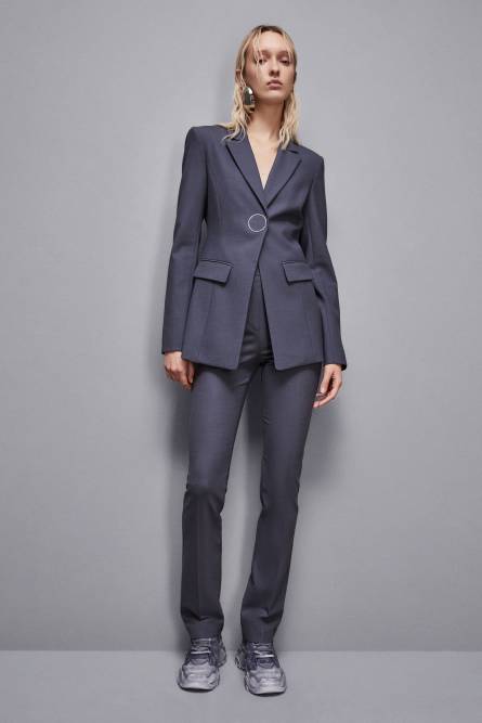 Stretch wool gabardine jacket, Grey, Patrizia Pepe