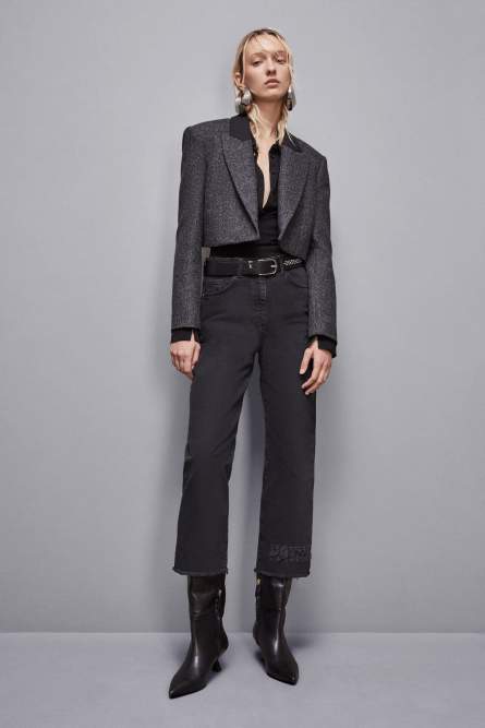 Cropped cloth jacket, Grey, Patrizia Pepe