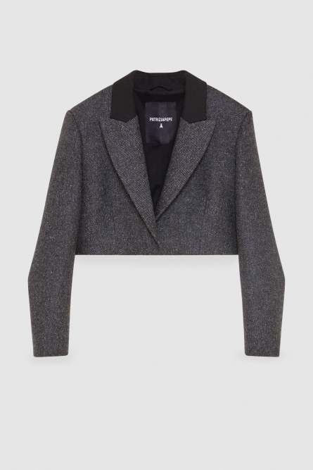 Cropped cloth jacket, Grey, Patrizia Pepe