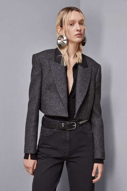 Cropped cloth jacket, Grey, Patrizia Pepe