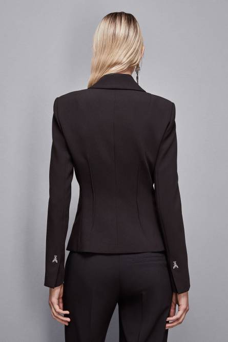Slim fit twill blazer, Black, Patrizia Pepe