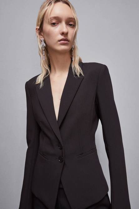 Slim fit twill blazer, Black, Patrizia Pepe