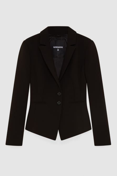 Slim fit twill blazer, Black, Patrizia Pepe
