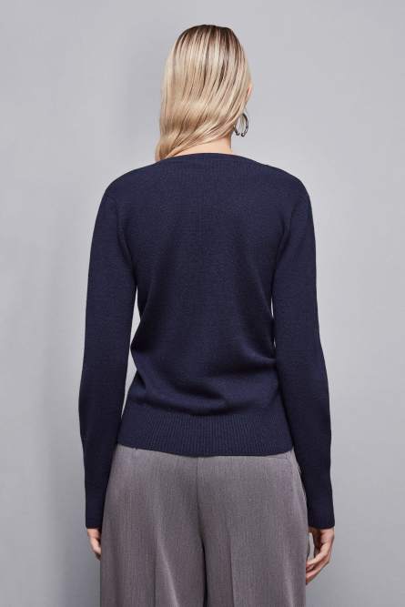 V-neck Cashmere Jumper, Blue, Patrizia Pepe