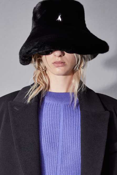 Synthetic fabric hat, Black, Patrizia Pepe
