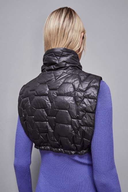 Sleeveless wrap top with quilting, Black, Patrizia Pepe
