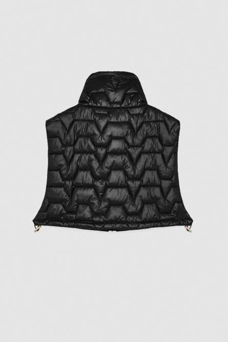 Sleeveless wrap top with quilting, Black, Patrizia Pepe