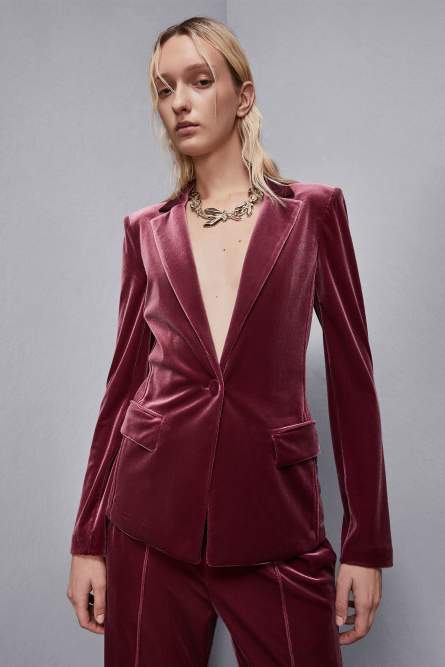&quot;Essential&quot; velvet jacket, Red, Patrizia Pepe