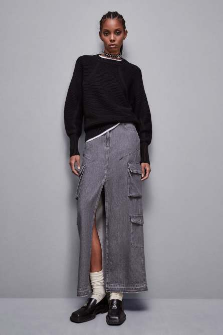 Ribbed wool sweater, Black, Patrizia Pepe