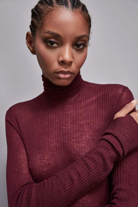 Essential slim fit wool sweater, Red, Patrizia Pepe