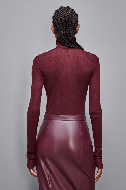 Essential slim fit wool sweater, Red, Patrizia Pepe