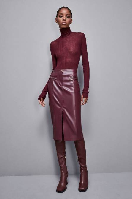Essential slim fit wool sweater, Red, Patrizia Pepe
