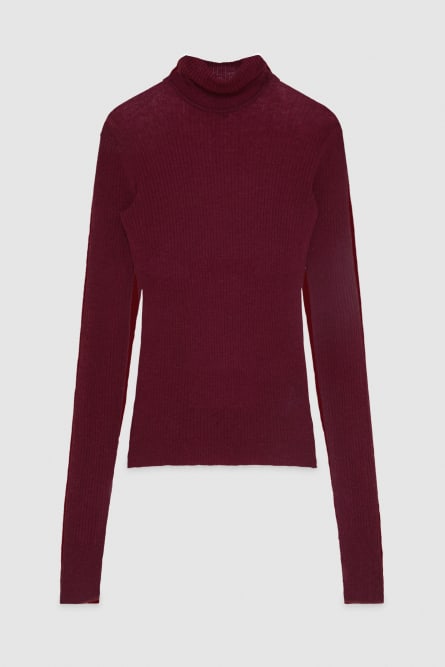 Essential slim fit wool sweater, Red, Patrizia Pepe
