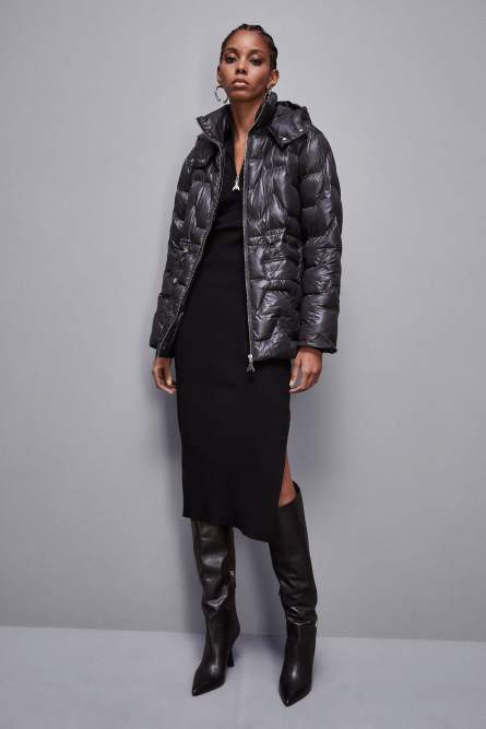 Quilted nylon down jacket, Black, Patrizia Pepe