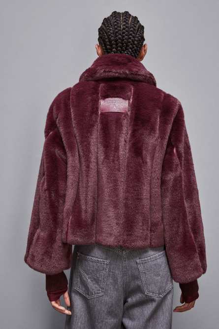 Short synthetic fabric coat, Red, Patrizia Pepe